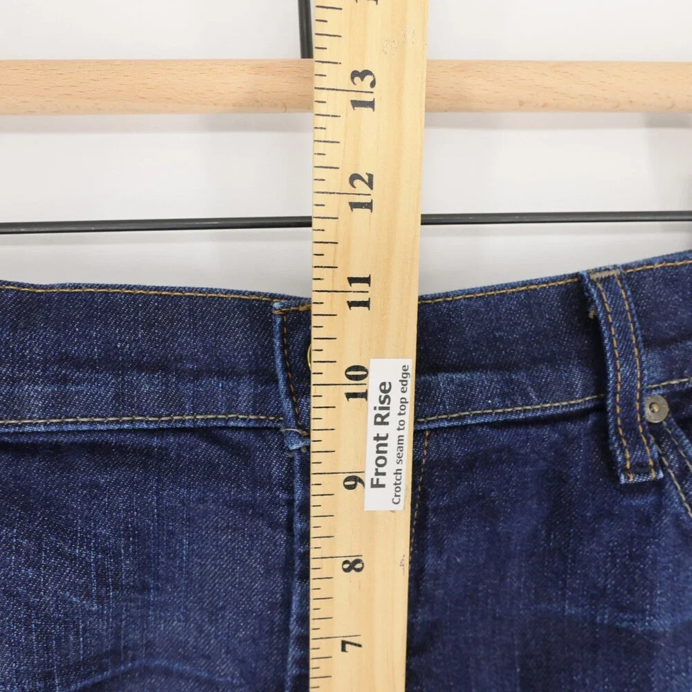 7 For All Mankind Standard Jeans Mens 40 Blue Dark Wash Button Fly Straight Leg